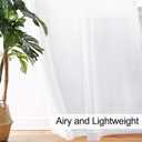 XWZO White Faux Linen Sheer Curtains, Light Filtering, Airy & Breathable Voile Window Curtains with Tiebacks for Kids Room, Farmhouse, Kitchen, 42 x 45 Inches Length, Set of 2 Panels
