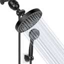 Taiker Filtered Shower Head, High Pressure Rainfall Shower Head/Handheld Shower Filter Combo, Luxury Modern Chrome Plated with 60'' Hose Anti-leak with Holder (Black)