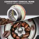 Conical Burr Coffee Grinder Electric, Espresso Coffee Bean Grinder for Home Use Adjustable 48 Grind Settings, 35s Precision Timer, Stainless Steel, Anti-Static for Pour Over/Drip/French Press