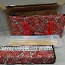 American Mahjong Game Set, 166 White Tiles, 4 All-in-One Color Rack/Pushers, Complete Mahjong Tile Set Red Printed Carrying Bag, 21 inches x 10 inches x 4 inches