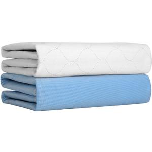 Ultra Soft Quilted Washable and Reusable Incontinence Bed Underpads, 34"X36" (2 Pack), Waterproof Sheet and Mattress Protectors