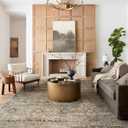 Loloi Layla Collection LAY-03 Olive/Charcoal 5'-0" x 7'-6" .13" Thick Area Rug, Soft, Durable, Vintage Inspired, Distressed, Low Pile, Non-Shedding, Easy Clean, Printed, Living Room Rug