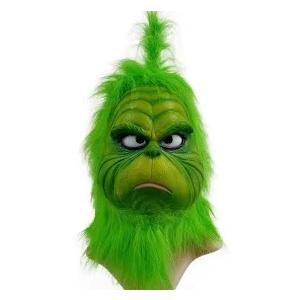 Green Monster Cosplay Latex Head Cover Mask, Halloween Christmas Costume Performance Latex Props, Adult, Unisex