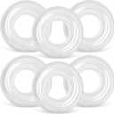 JellyArch 6 Pcs Inflatable Pool Floats 24 Inches Swim Tube Bulk Swimming Ring Pool Floaties for Beach Party Decorations Women and Men River Lake Summer Vacation Holiday (Clear)