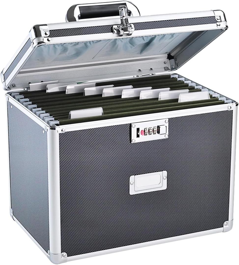 Hanging File Box for Letter, All-in-one set with 10 Folders
