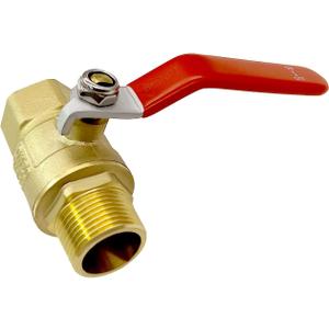 Brass 3/4" NPT Male to 3/4" NPT Female Shut-Off Ball Valve for Water Fuel Air