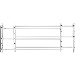 Knape & Vogt 1133 Fixed Window Safety Guard, for Children, Pets, Home Security, 3-Bars, Adjustable Width 24" to 42", Max Height: 10-3/8", White