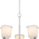 Tawson Nox 3-Light Chandelier Pendant Ceiling Light Brushed Nickle White Glass Shade Adjustable Height for Hallway, Entryway, Passway, Dining, Bedroom, Kitchen, Balcony Living Room