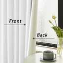 120 Inch Extra Long Linen Pure White Curtains Floor to Ceiling for Sliding Glass Doors 2 Panels, Flax Linen 100% Blackout Elegant Boho Thermal Curtains for Large Windows 10 FT Drapes,50 x 120 Inch