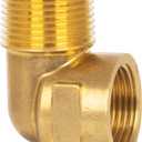 90 Degree Elbow, 3/4" NPT Male 3/4" NPT Female Brass Pipe Fitting, Street Elbow Adapter for Propane, Oil, Gas, Air Flow Systems, Corrosion Resistant, 1200 PSI Rated, 1 Pack
