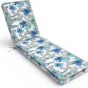 Outdoor Chaise Lounge Cushion for Patio Furniture 72 x 21 x 3 Inch, Water Resistant Patio Lounge Chair Cushion with Straps for Lawn Pool Furniture, 1 Pack, Clemens Noir Blue