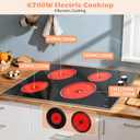 Electric Cooktop 30 Inch Hobsir, 4 Burner Electric Stove Top 6700W, Knob Control Built in Cook top, 30" Electric Stove Top Burner with Glass Protection Metal Frame, Double-ring burner, 220-240v