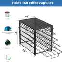 Simple Trending 5 Tier Coffee Pod Holder for K Cup, 160 Pod Pack Capacity Rack, Metal, Black