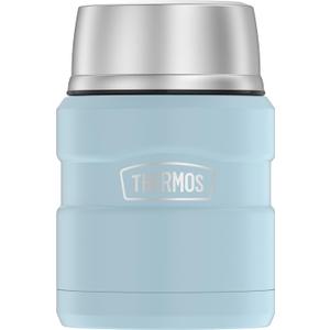 THERMOS Stainless King Vacuum-Insulated Food Jar with Spoon, 16 Ounce, Matte Powder Blue
