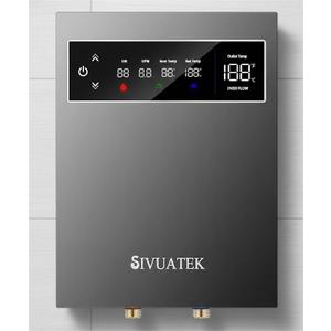 14kW Tankless Water Heater Electric, SIVUATEK 240V Instant On-Demand Hot Water Heater, 2 Point of Use, Self-Modulating, ETL Certified, Endless Water Supply for Home