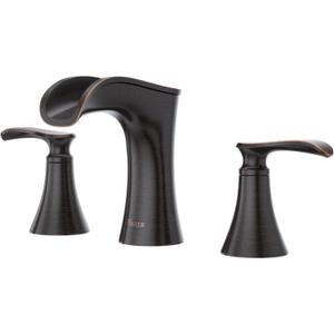 Pfister Jaida 8 in Widespread Bathroom Sink Faucet 2-Handle 3-Hole Tuscan Bronze Finish NSF Certified Water-Efficient with Push & Seal Drain Technology LF049JDYY