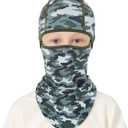 Venswell Kids Balaclava Windproof Ski Mask Winter Face Warmer for Cold Weather Boys Girls (One Size, A-2-dark Green Camo)