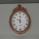 Vintage Metal Wall Clock  Rose Gold Decorative Accent, French European Ornate Design, Silent Non-Ticking Battery Operated for Living Room, Entryway, Bedroom 10.2 Inch