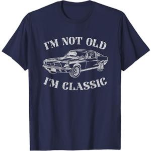 Funny Old Man Guy Humor Saying Classic Car Graphic T-Shirt, Medium