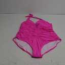 B2prity Women's Plus Size One Piece Swimsuit Tummy Control Ruched Slimming Bathing Suit Halter V Neck Swimwear (XX-Large, Hot Pink)