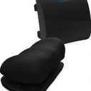 Everlasting Comfort Back Cushion and Foot Rest Bundle  Memory Foam Support for Posture, Back Pain Relief, and Enhanced Comfort for Desk, Office, and Gaming Chairs