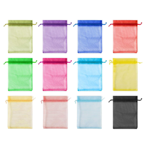 Sukh 120PCS Organza Bags 4''x6'' - Muticolor Small Sachet Jewelry Gift Favor Bags Drawstring Mesh Bags Gifts Valentines Wedding Eid Mubarak Halloween Eve Christmas New Year Party Candy Fruit Wrap Bulk