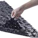 Bath Shower Mat Non Slip: Extra Large Pebble Bathtub mat for Families, Anti Slip Shower Matt with Drain Holes Suction Cups Tub Mat - 16 X 40 Inch Black