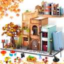Zylvoxia Bookend Magic House Building kit, Home Decorative for Building Block Toy, Bookcase Miniature House Model Building, Cool Bookshelf Organizer and Home Decor 1488pcs (White)