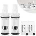 Faucet Cartridge Replacement Kit Compatible with Moen 1224 1224B Double Handle Faucets and Tub/Showers, Bathroom Faucet Replacement Parts with Cartridges and Lubricant(2 Pcs)