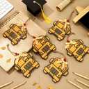 3 x Kigley 6 Pcs School Bus Driver Appreciation Gifts Wooden Bus Driver Card Holder Gift Card Sleeves Thank You Gift Ornament for Back to School End of Year New Retirement Birthday