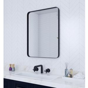 VocalStar Black Bathroom Mirror for Wall, 24 x 32 Inch Rounded Rectangle Metal Framed Bathroom Wall Vanity Mirror Farmhouse, 1/4-inch Shatterproof Glass | Ultra-Flush Hanging