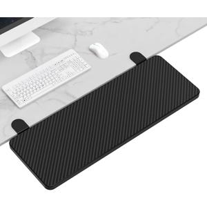 OUGIC Ergonomic Desk Extension Tray, 64x24cm, Clamp Without Punch, Keyboard Drawer Tray, Computer Armrest Table Stand (Carbon)