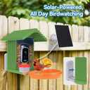 Smart AI Bird Feeder with Camera,2.5K HD Live View,Solar Powered,Instant Birds Species Recognition,Real Time Alerts,Wireless Birdhouse with Night Vision,Ideal Gift,Green