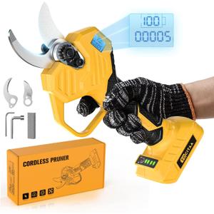 TOCiTAA Cordless Electric Pruning Shears Compatible with Dewalt 20v Battery, Portable Pruner Garden Tool Brushless & Imported SK7 Steel Blades, 1.5-2 Inch Cutting Diameter (Tool Only)