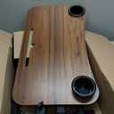 Treadmill Desk, Small Standing Desk for Walking Pad, 30-47 Inch Adjustable Height Walking Pad Stand for Treadmill, Portable Standing Table for Bike and Home Office Work - Brown