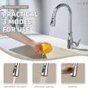 Angle Simple Kitchen Faucet Head Replacement, G 1/2 or 13/16 Inch Male Thread, NSF/ANSI/CAN 61 & 372 Testing, Sink Faucet Sprayer Replacement Parts, Stream Spray and Pause Mode, Chrome