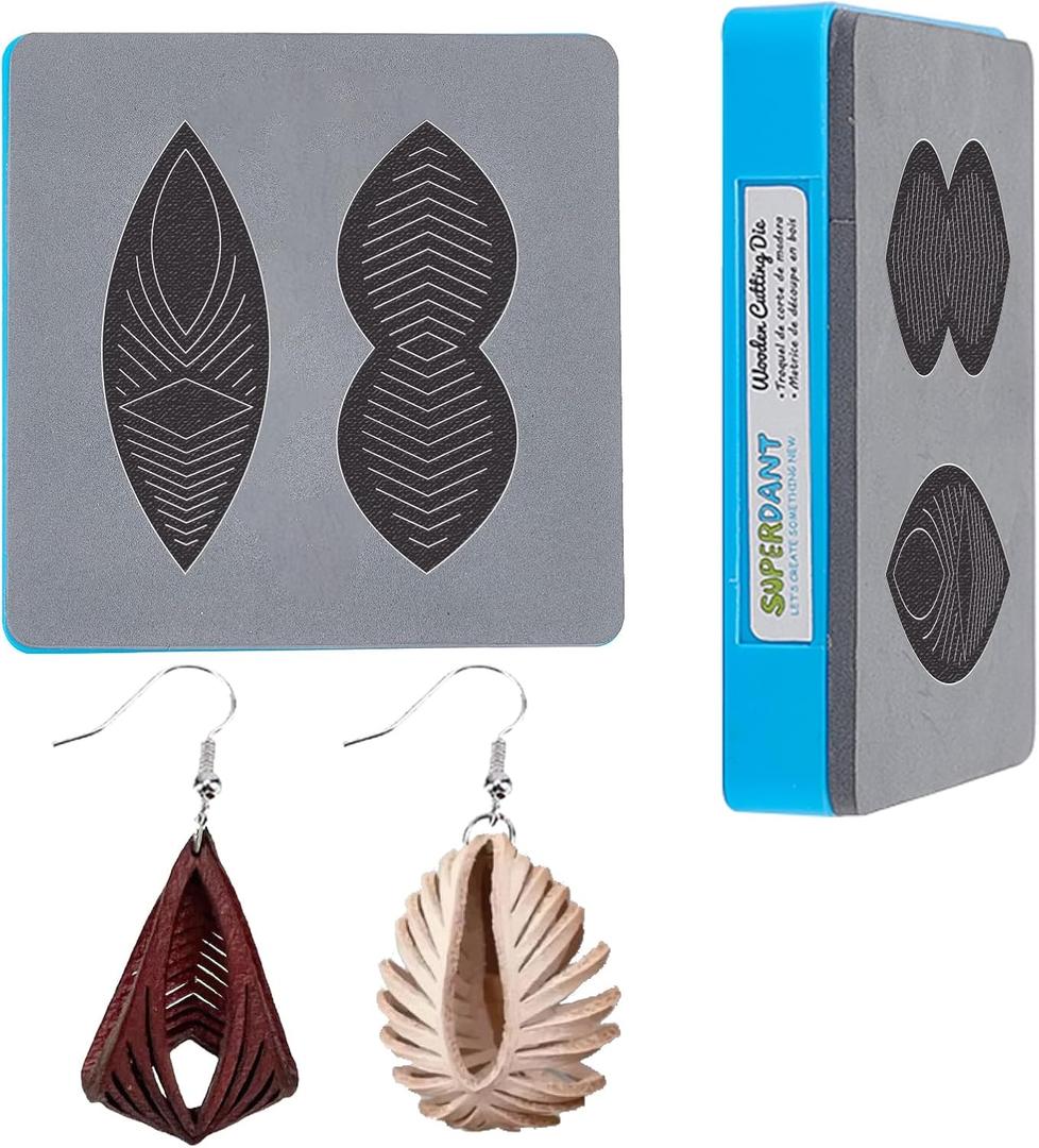 SUPERDANT Fringe Hoop Earring Wooden Die Cutting Tassel Leather Cutting Dies Earrings Die Cut DIY Leather Craft Wood Machine Faux Dangle Drop for Women Girls Jewelry Gifts