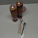 Electric Salt and Pepper Grinder Set, Automatic Salt and Pepper Grinder Set with Wood Base, Adjustable Coarseness, LED Light, One Handed Operation Electric Salt and Pepper Shakers(Wood Grain)