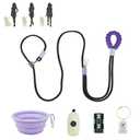 XKGSLNB Hands Free Dog Leash, Comfort Padded Adjustable Belt, Smooth Rotating Clip, Non-Slip Strong Pet Training Lead, 8FT for Small Medium Large Dogs Walking Training(Purple Black)