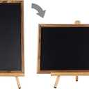 MyGift 18-Inch Burnt Wood Erasble Chalkboard Sign with A-Frame Easel Stand, Tabletop Menu Board, Wedding and Events Chalboard Signage