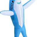 Shark Costume for Kids with Height 4'3''-4'11'' Tall, Cute Inflatable Costume Funny Halloween Costumes for Party, Event, Gift (Blue, S)