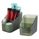 Grean Makeup Brush Holder Organizer for Vanity, Bathroom Countertop Organizer 6 Cups, Toiletry Organizer, Storage & Display for Skincare, Perfume, Hairbrush, Sunglasses & Desk Accessories (4-Green)