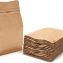 Resealable Side Zipper Coffee Bags with Degassing Valve, High Barrier Natural Kraft Coffee Pouches with Aluminum Foil Liner, Ziplock Food Storage Bags, Longer Shelf Life (100, 4oz/0.25lb)