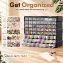 64-Drawer Organizer Craft Organizers and Storage with Dividers Labels | Small Parts Organizer Thicker Toolbox, Building Bricks Hardware Screws Nuts Bolts, Teacher Toolbox Charms Beads Scrapbook