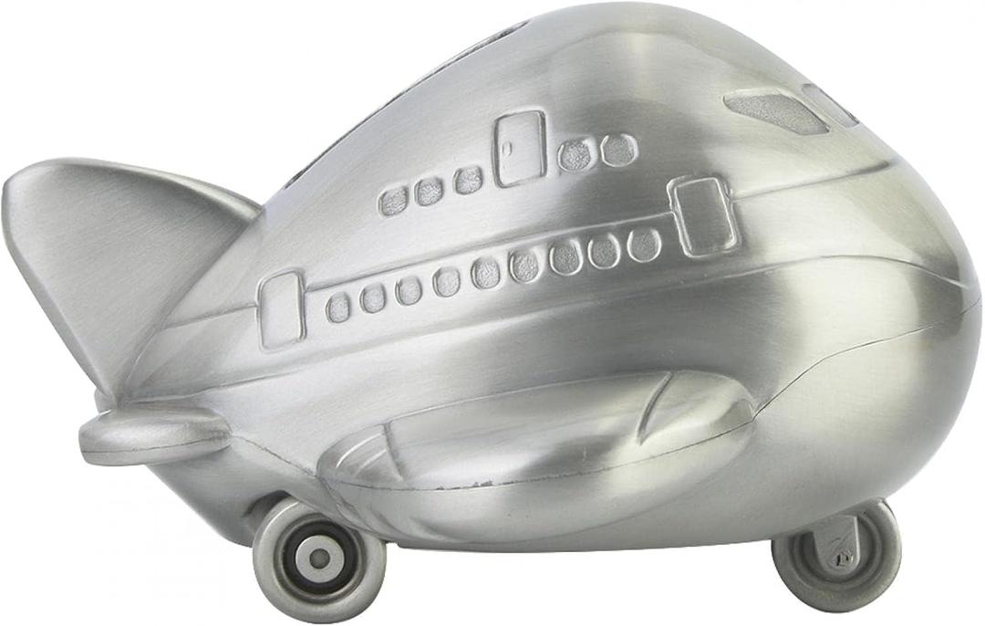 Agatige Airplane Piggy Bank, Child to Cherish Zinc Alloy Coin Bank Savings Pot Money Saving Box Home Desktop Decoration for Home Decor Desktop Decoration Ornament