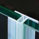 Shower Door Seal Strip, 120" Soft Frameless Glass Sweep Side Seal to Stop Shower Leaks H Type,Fit for 12mm (1/2) Glass Door