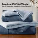 Madison Park 800GSM Bathroom Towel Set of 8 100% Cotton Bath Towel Set for Bathroom Luxurious Highly Absorbent 2 Bath Towels 2 Hand Towels 4 Washcloths Quick Dry Spa Quality Slate Blue, Multi-Size Set