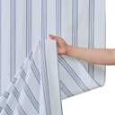 ORTIGIA Blue and White Striped Shower Curtain with 12 Metal Hooks, Crinkled Lightweight Textured Fabric Modern Farmhouse Minimalist Bathroom Curtain 72x72 Inch