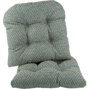 Klear Vu Gripper Overstuffed Universal Non-Slip Dining Chair Cushions for Kitchen Decor or Office Use, U-Shaped Skid-Proof Seat Pad, 15x15 Inches, 2 Count (Pack of 1), Ditzy Dot Celadon Green