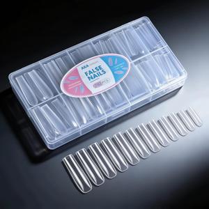 AKA Unicorn Soft Gel Nail Tips Long Square -240Pcs Clear Nails,Pre Shaped Full Cover False Nail Tips, XXL Acrylic Fake Nail Extensions,Long Square Press On Nail Stuff for Home DIY Salon 12 Sizes